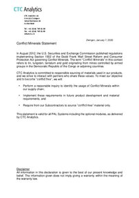 Conflict Minerals Statement