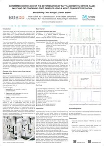 Automated Workflow for the determintation of Fatty Acid Methyl Esters (FAME)